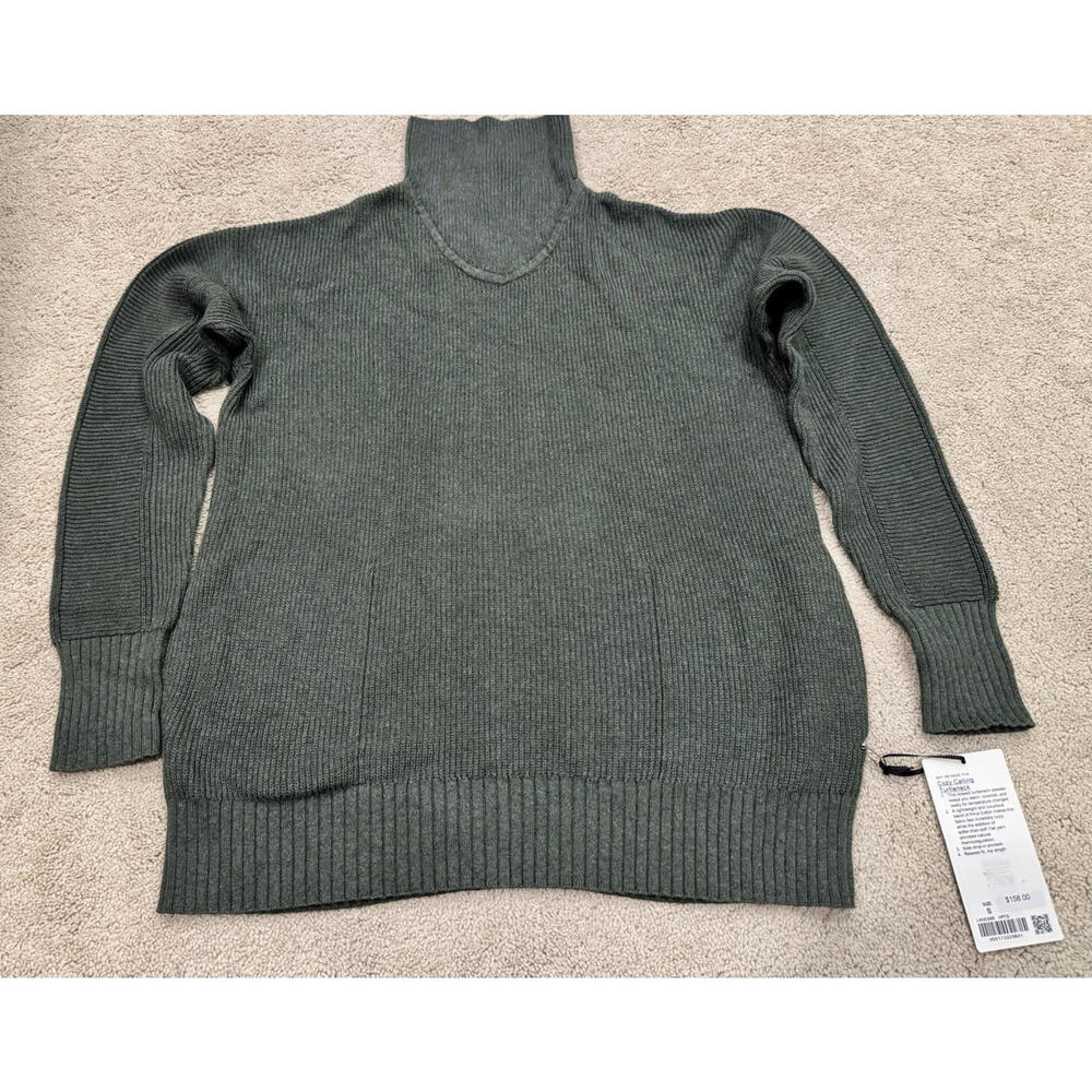 NWT Lululemon Cozy Calling Turtleneck Sweater Size S Heathered Pesto Olive HPTO